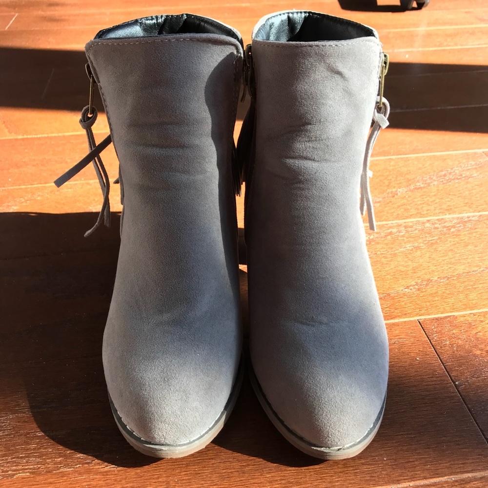 Gray Suede Booties - Picture 3 of 4